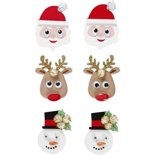 Stickers - 3D - Julmotiv - 6 stickers - Paketinslagning, Julartiklar
