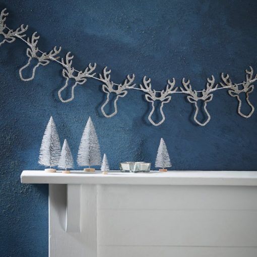 Girlang - Renar - Silver Christmas - Juldekorationer, Julartiklar