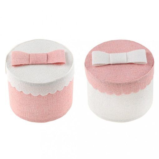 Runda askar - 4-pack - Rosa - Favors till Baby Shower, Baby Shower