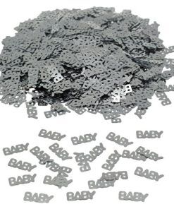 Konfetti - Baby - Silvermetallic - Baby Shower-konfetti, Baby Shower-dekorationer, Baby Shower