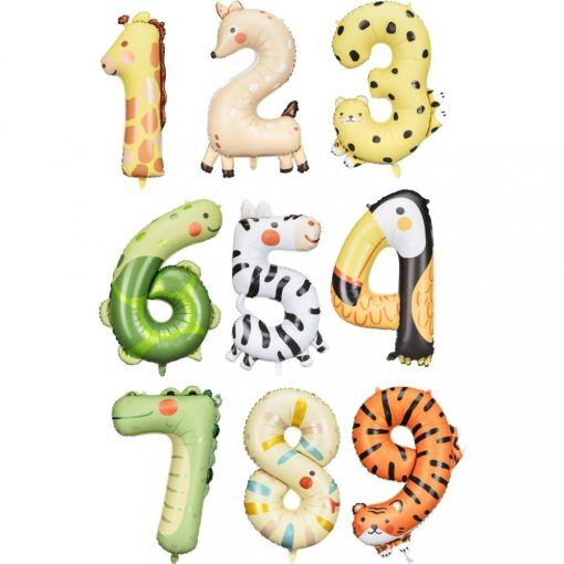 Sifferballong - Pastelldjur - Siffra: 2 - Sifferballonger, Ballonger