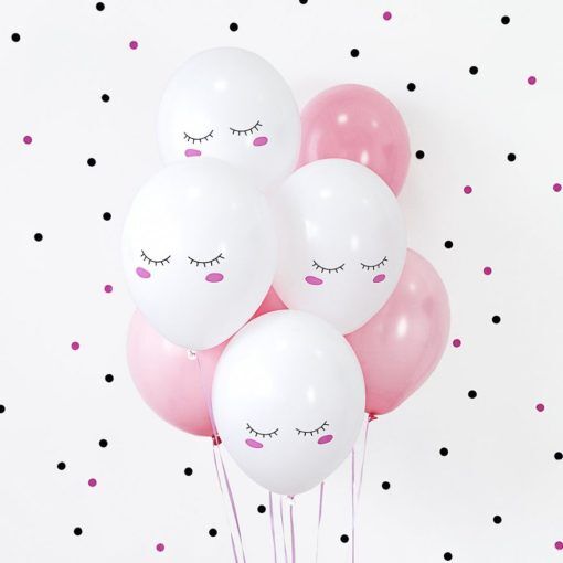 Ballonger - Sleeping Face - 50-pack - Ballonger med tryck, Ballonger
