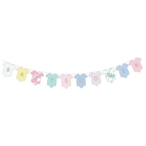Vimpel - Babybodys - Pastell - Vimplar till Baby Shower, Baby Shower-dekorationer, Baby Shower