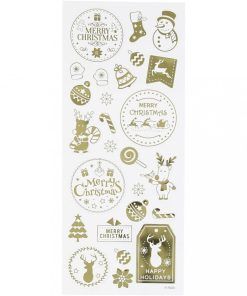Stickers - Jul - Guldmetallic - Paketinslagning, Julartiklar