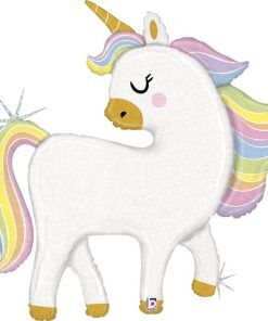 Folieballong - 123 cm - Glitter Unicorn - Shapes, Folieballonger, Ballonger