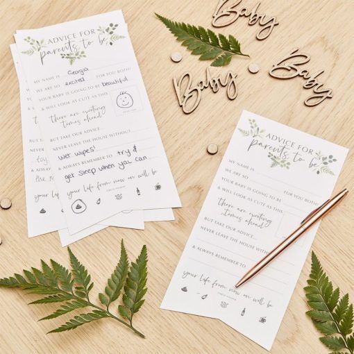 Advice cards - Botanical Baby - 10-pack - Aktiviteter & Lekar, Baby Shower