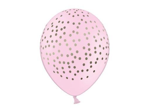 Ballonger - Dotty - Rosa/Guld - 6-pack - Ballonger med tryck, Ballonger
