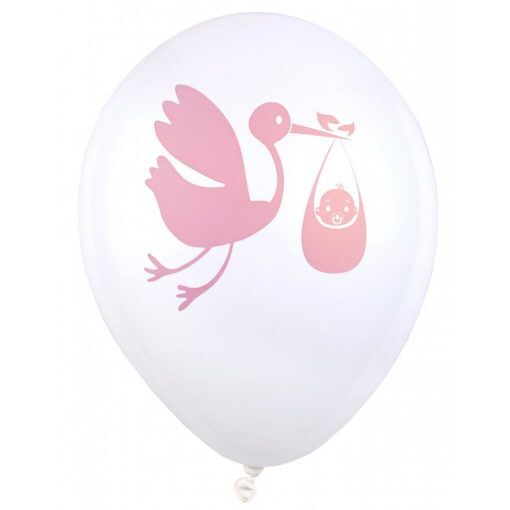 Ballonger - Baby Delivery - Rosa - 8-pack - Ballonger med tryck, Ballonger