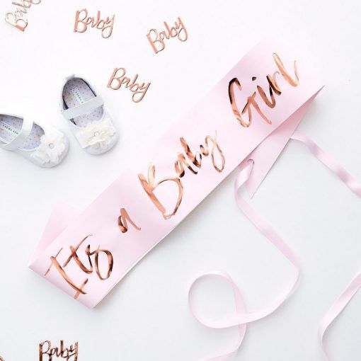 Sash - It s a baby girl - Baby Shower-dekorationer, Baby Shower