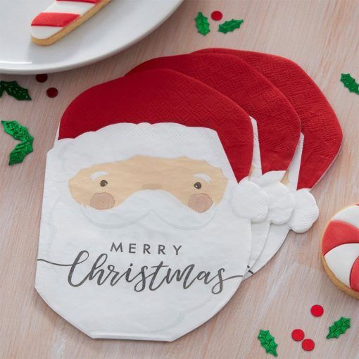 Servetter - Silly Santa - Merry Christmas - 16-pack - Juldukning, Julartiklar