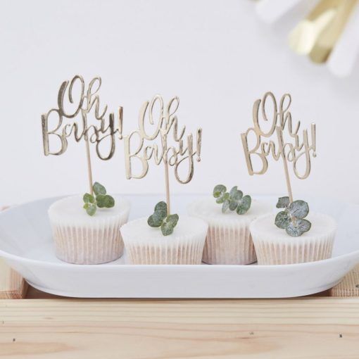 Cake Picks - Oh Baby - 12-pack - Cake Picks till Baby Shower, Baby Shower