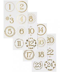 Stickers - Kalendersiffror - Guld - Adventskalendrar, Julartiklar