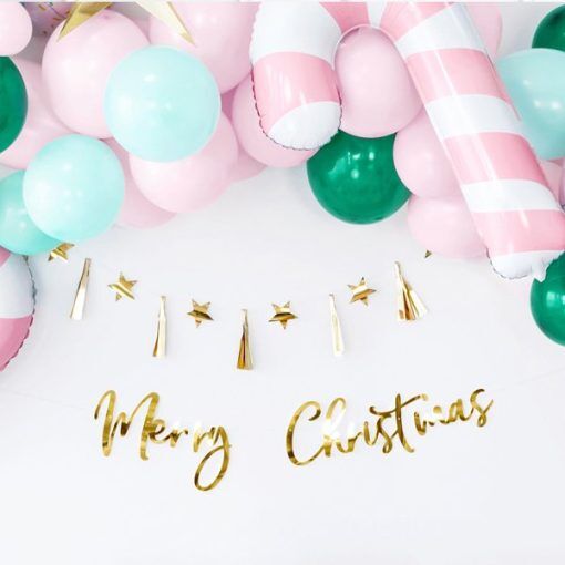 Backdrop - Merry Christmas - Guld - Juldekorationer, Julartiklar