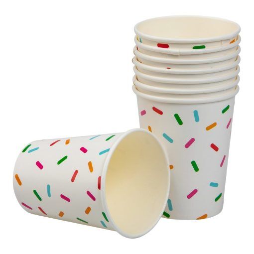 Pappmuggar - Sprinkles - 8-pack - Pappmuggar till kalas