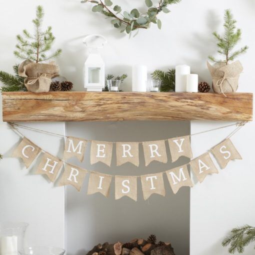 Jutevimpel - Merry Christmas - Rustic Christmas - Juldekorationer, Julartiklar