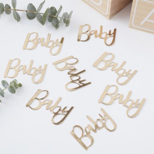 Konfetti - Baby - Guld - Baby Shower-konfetti, Baby Shower-dekorationer, Baby Shower