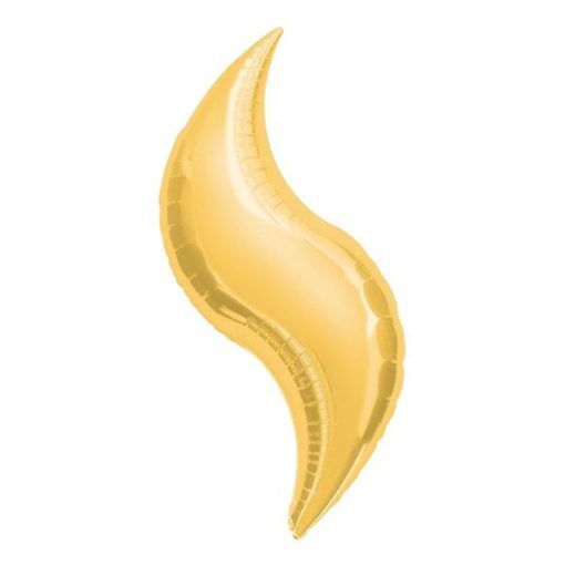 Folieballong - Curve - Guld - Shapes, Folieballonger, Ballonger