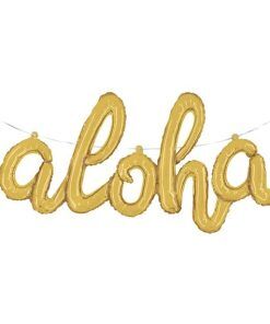 Bokstavsballong - Aloha - Guld - Folieballonger, Ballonger