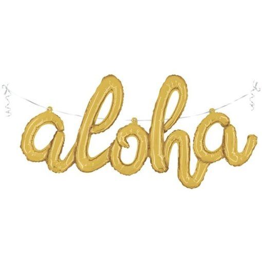 Bokstavsballong - Aloha - Guld - Folieballonger, Ballonger