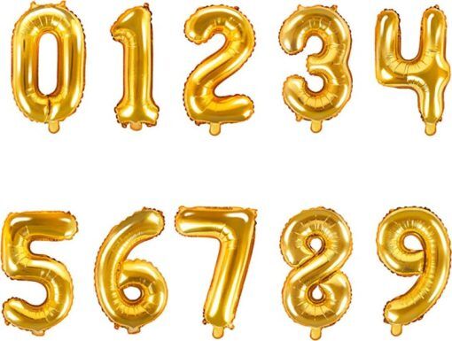 Sifferballong - Guld - 35 cm - Sifferballonger, Ballonger