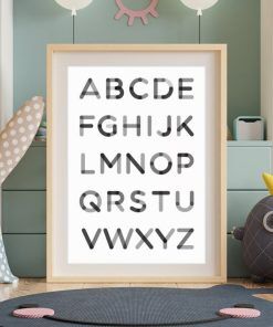 Poster - Letters - Svart - Storlek: A4 (210 x 297mm)