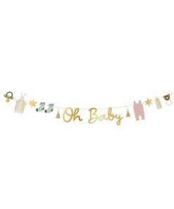 Banner - Oh Baby - Babymix - Vimplar till Baby Shower, Baby Shower-dekorationer, Baby Shower