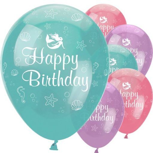 Ballonger - Mermaid Shine - 6-pack - Ballonger med tryck, Ballonger