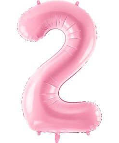 Sifferballong - Rosa - 86 cm - Siffra: 2 - Sifferballonger, Ballonger