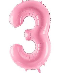 Sifferballong - Rosa - 86 cm - Siffra: 3 - Sifferballonger, Ballonger