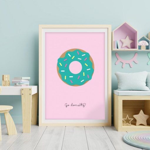 Poster - Go Donuts - Storlek: A4 (210 x 297mm)