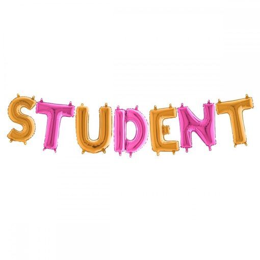 Bokstavsballonger - Student - Rosa/Guld - Studentdekoration, Student
