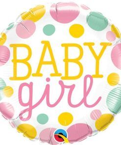 Folieballong - Baby Girl - Pastel Dots - Folieballonger, Ballonger