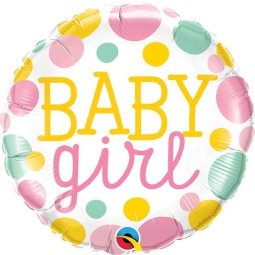 Folieballong - Baby Girl - Pastel Dots - Folieballonger, Ballonger