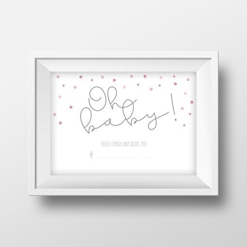 Instagramskylt - Oh baby - Rosa - 4-pack - Skyltar & Pilar, Skyltar