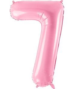Sifferballong - Rosa - 86 cm - Siffra: 7 - Sifferballonger, Ballonger