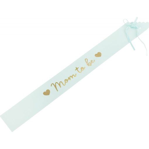 Sash - Mom to be - Mint/Guld - Till mamman, Baby Shower