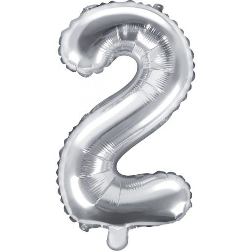 Sifferballong - Silver - 35 cm - Siffra: 2 - Sifferballonger, Ballonger