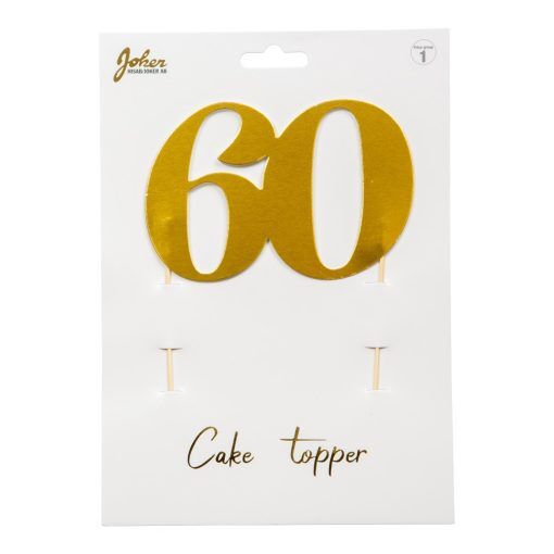 Cake topper - 60 - Guldmetallic - Kalasbakning