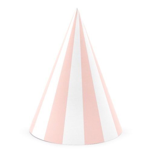 Partyhattar - Stripes - Ljusrosa - Partyhattar