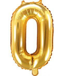 Sifferballong - Guld - 35 cm - Siffra: 0 - Sifferballonger, Ballonger