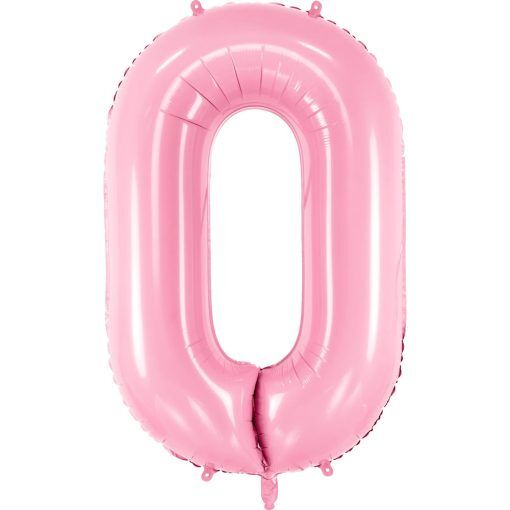 Sifferballong - Rosa - 86 cm - Siffra: 0 - Sifferballonger, Ballonger
