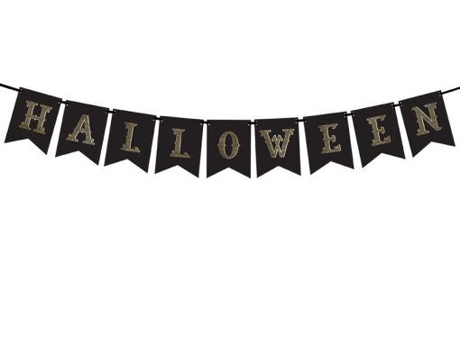 Vimpel - Halloween - Black & Gold - Halloweendekorationer, Halloween