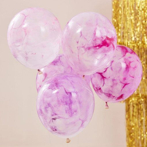 Ballonger - Watercolor - Rosa - 5-pack - Baby Shower-ballonger, Baby Shower