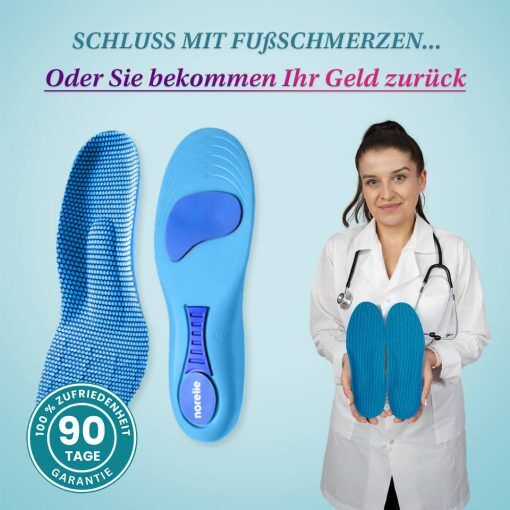 Norelie ComfySole Einlegesohlen - Plantarfasziitis Fußsohlen Einlagen gegen Schmerzen - Einlegesohlen gegen Ballenzeh für Plattfüße & Sneakers, 41-42 / 2x Paar ComfySole