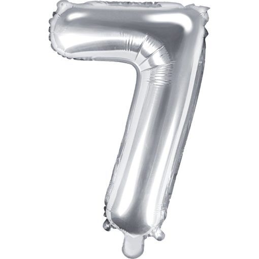 Sifferballong - Silver - 35 cm - Siffra: 7 - Sifferballonger, Ballonger