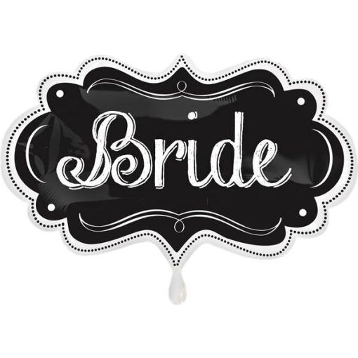 Folieballong - Chalkboard - Bride - Folieballonger, Ballonger