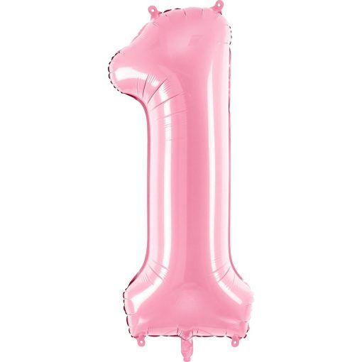 Sifferballong - Rosa - 86 cm - Siffra: 1 - Sifferballonger, Ballonger