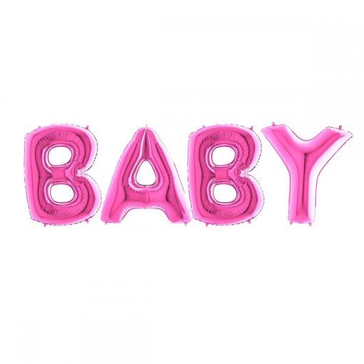 Ballonggirlang - BABY - Rosa - Baby Shower-dekorationer, Baby Shower