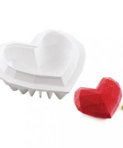 Silikonform - Geometric Heart - Stor - Baby Shower-bakning, Baby Shower