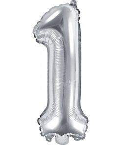 Sifferballong - Silver - 35 cm - Siffra: 1 - Sifferballonger, Ballonger